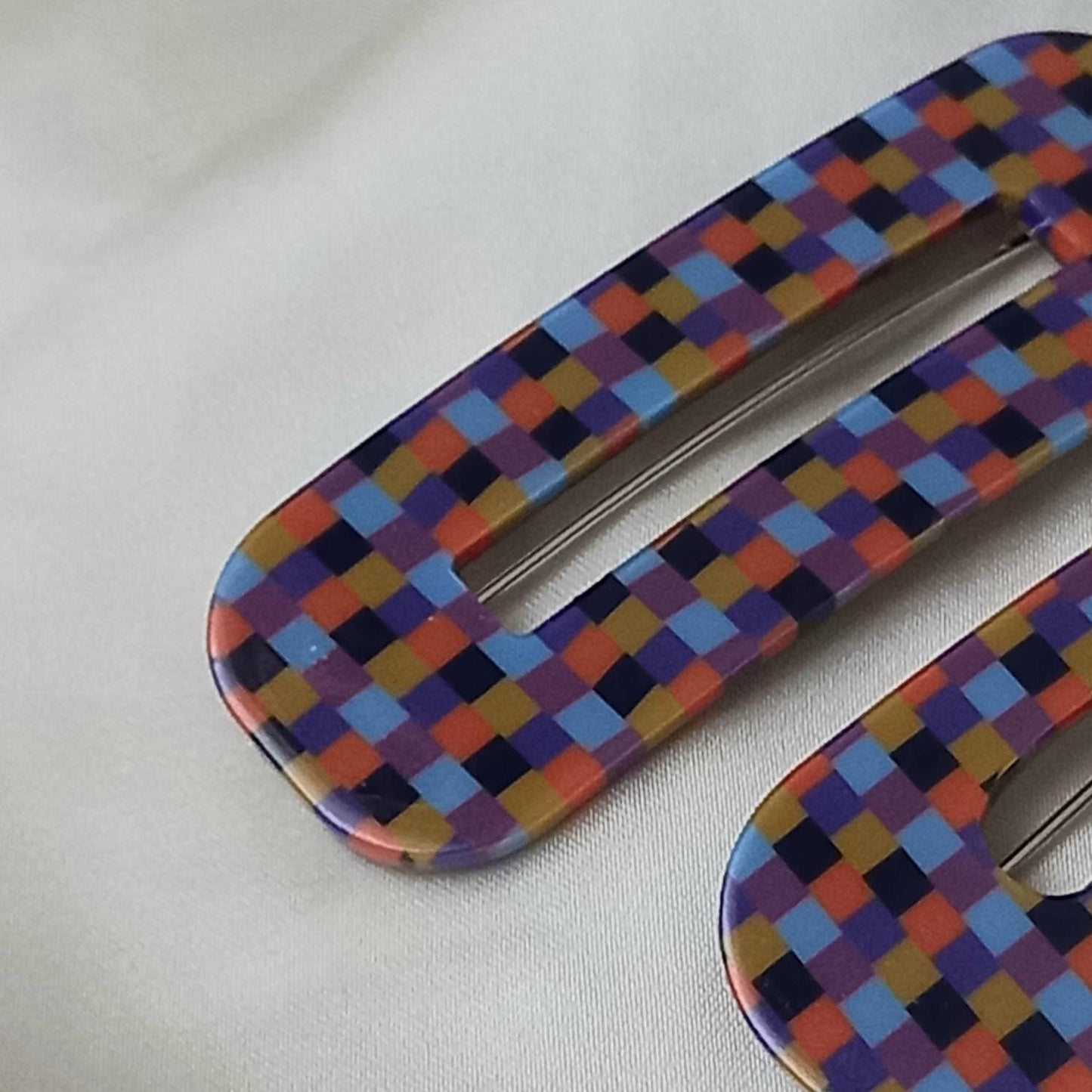 2 Retro Hair Clips - Hair Clip, Funky Hair Accessories, 70's Accessories, Fashion Acessories,Retro Hair Clips,Checkered Hair Clips In The UK