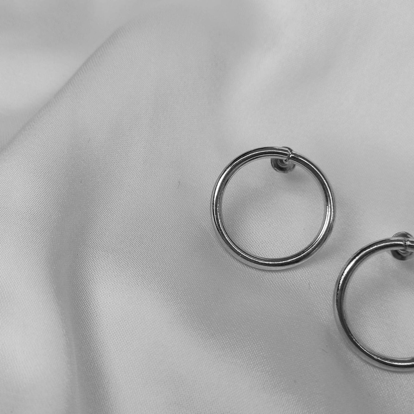 Silver Plated Circle Drop Earrings - Abstract Earrings, Unique Earrings, Silver Accessories, Silver Jewellery, Silver Earrings In The UK