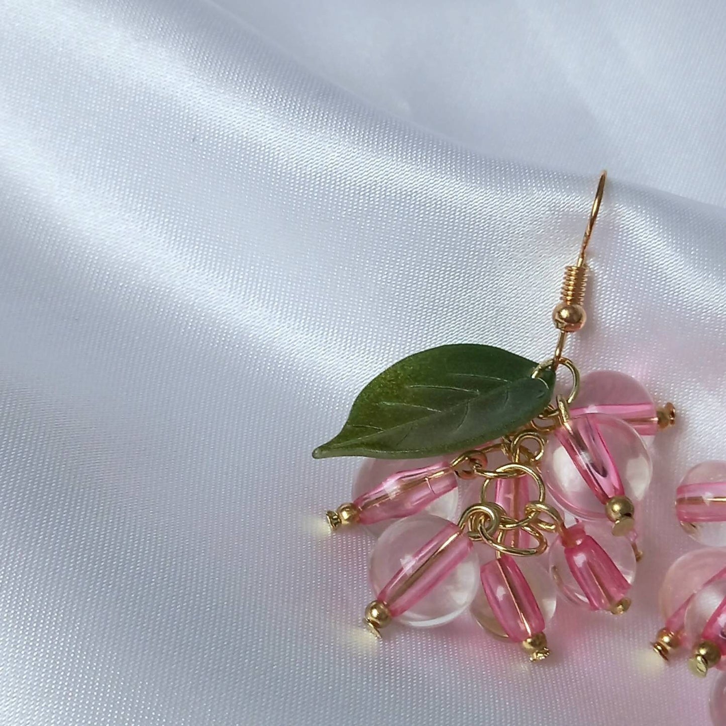 Pink Bead Grape Drop Earrings - Bead Earrings,Bead Jewellery,Chunky Earrings,Pink Earrings In The UK, Pink Jewellery In The UK, Pink Beads