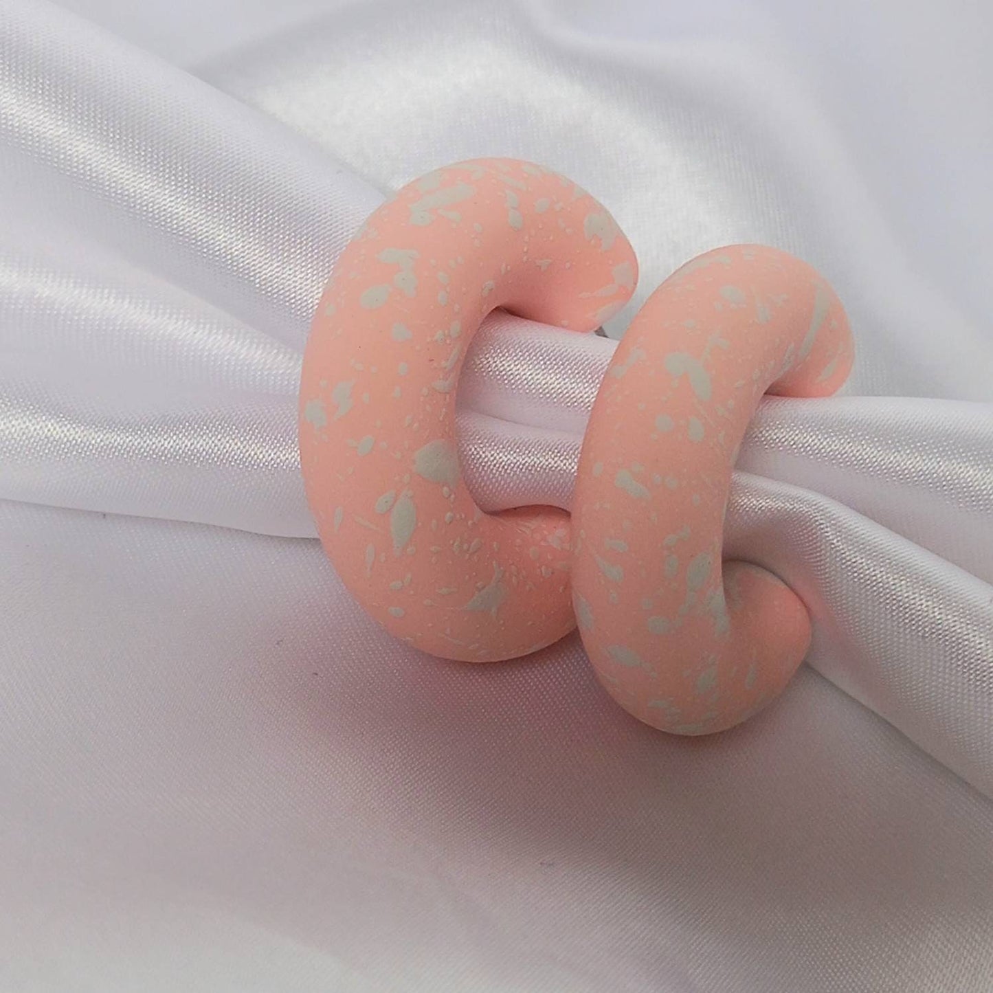 Chunky Pink Speckled Hoop Earrings - Peach Earrings,Chunky Hoop Earrings,Pink Earrings In The UK,Pink Hoop Earrings In The UK,Baby Pink