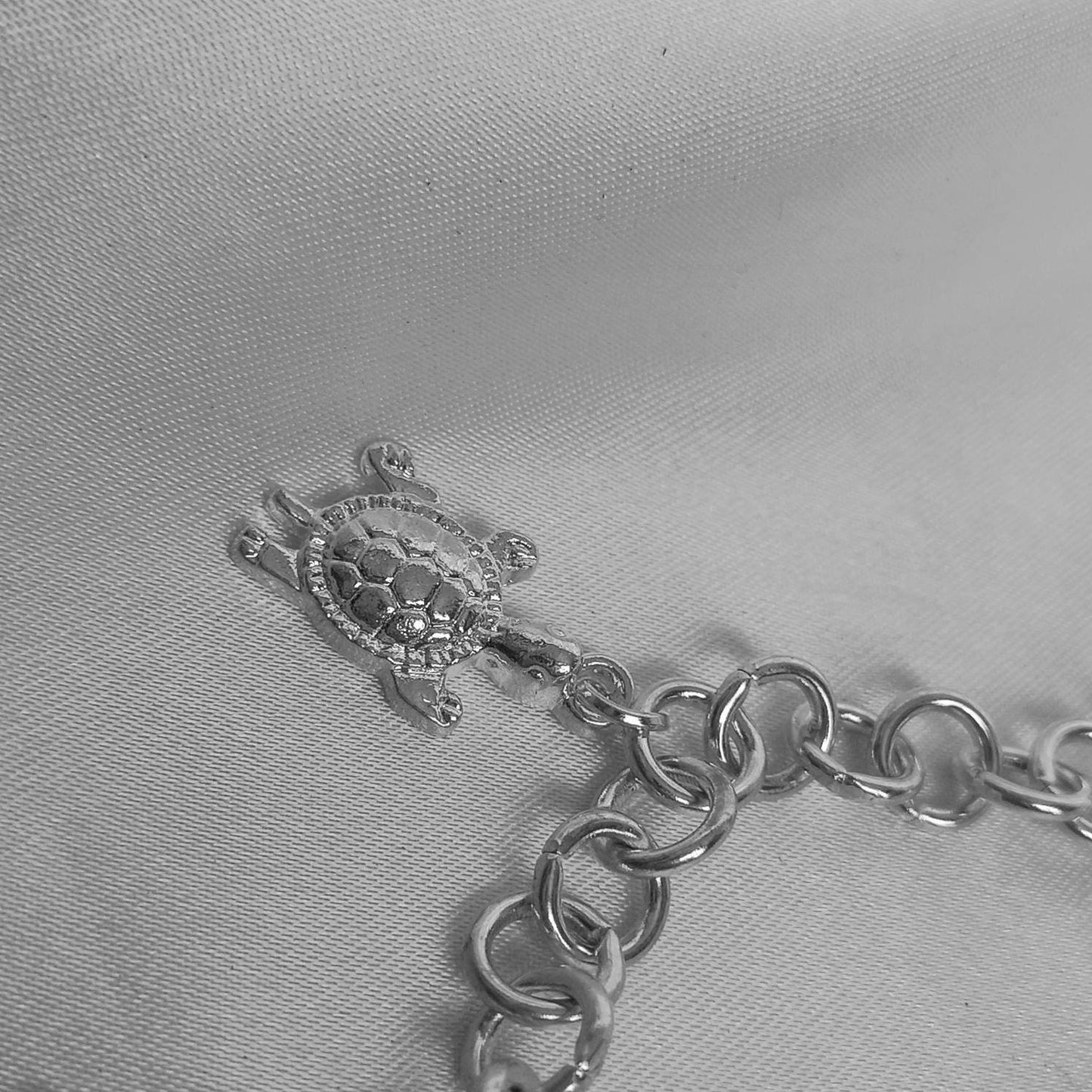 Silver Turtle Charm Bracelet