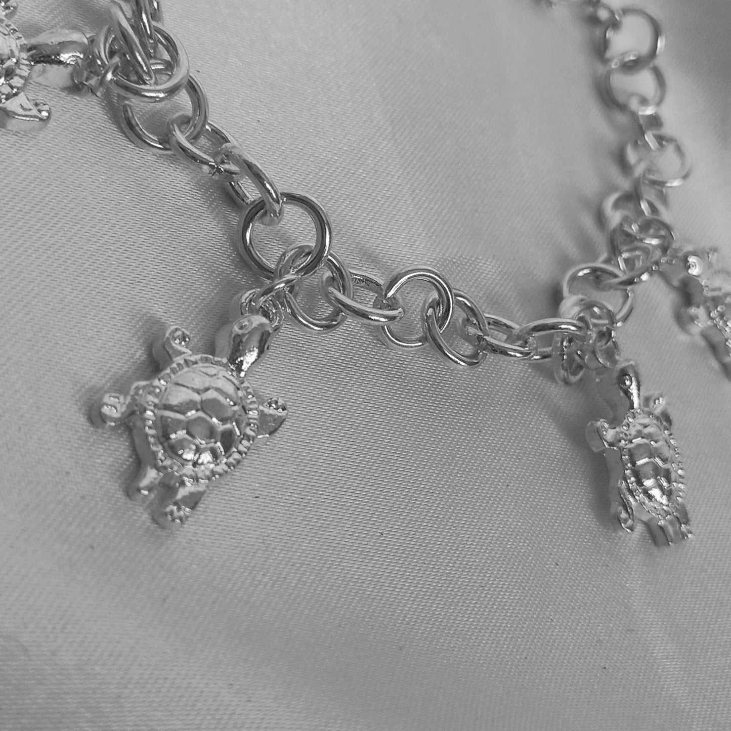 Silver Turtle Charm Bracelet