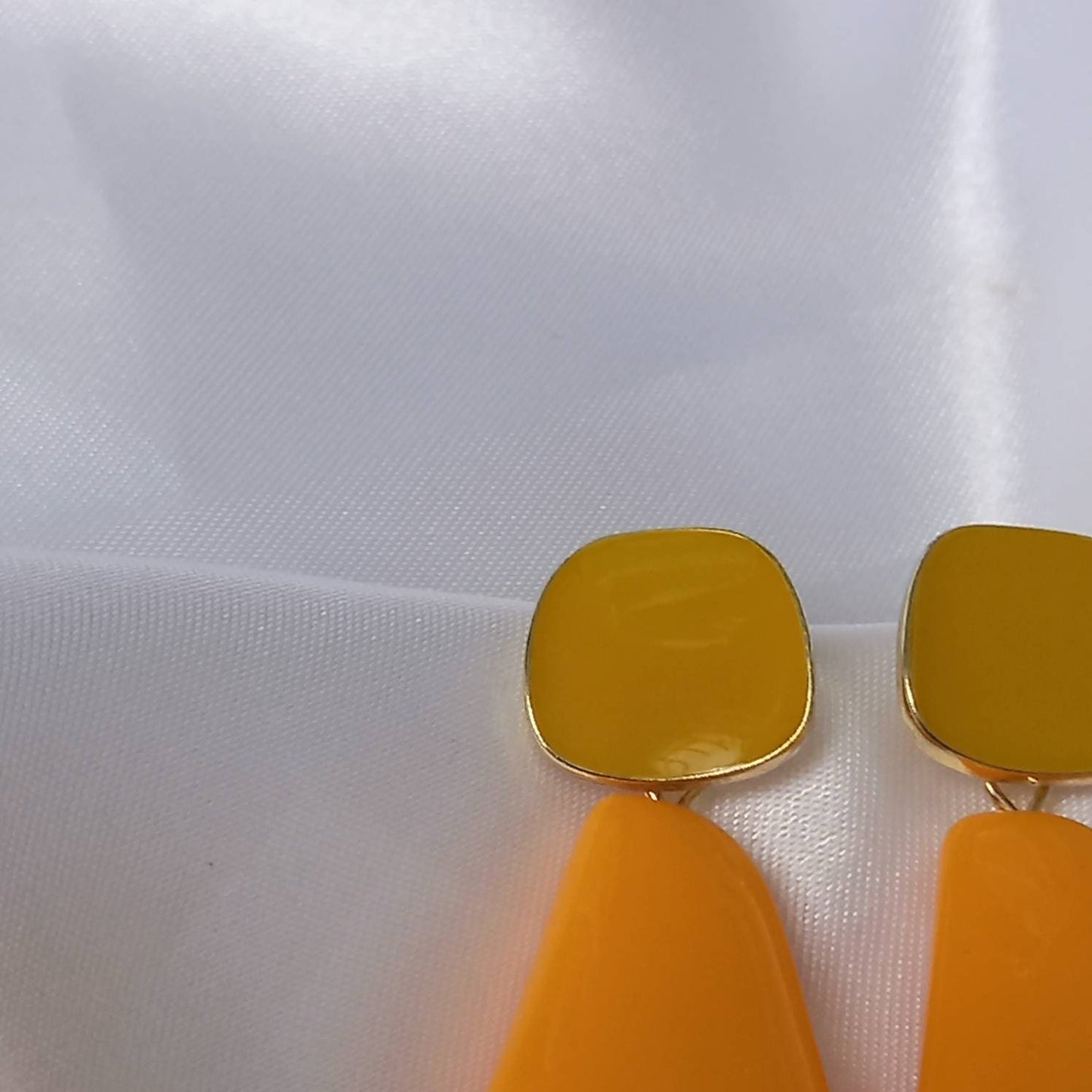 Orange Drop Earrings - Orange Earrings In The UK,Orange Jewellery In The UK,Gold Earrings,Chunky Earrings,Chunky Jewellery,Gifts For Her