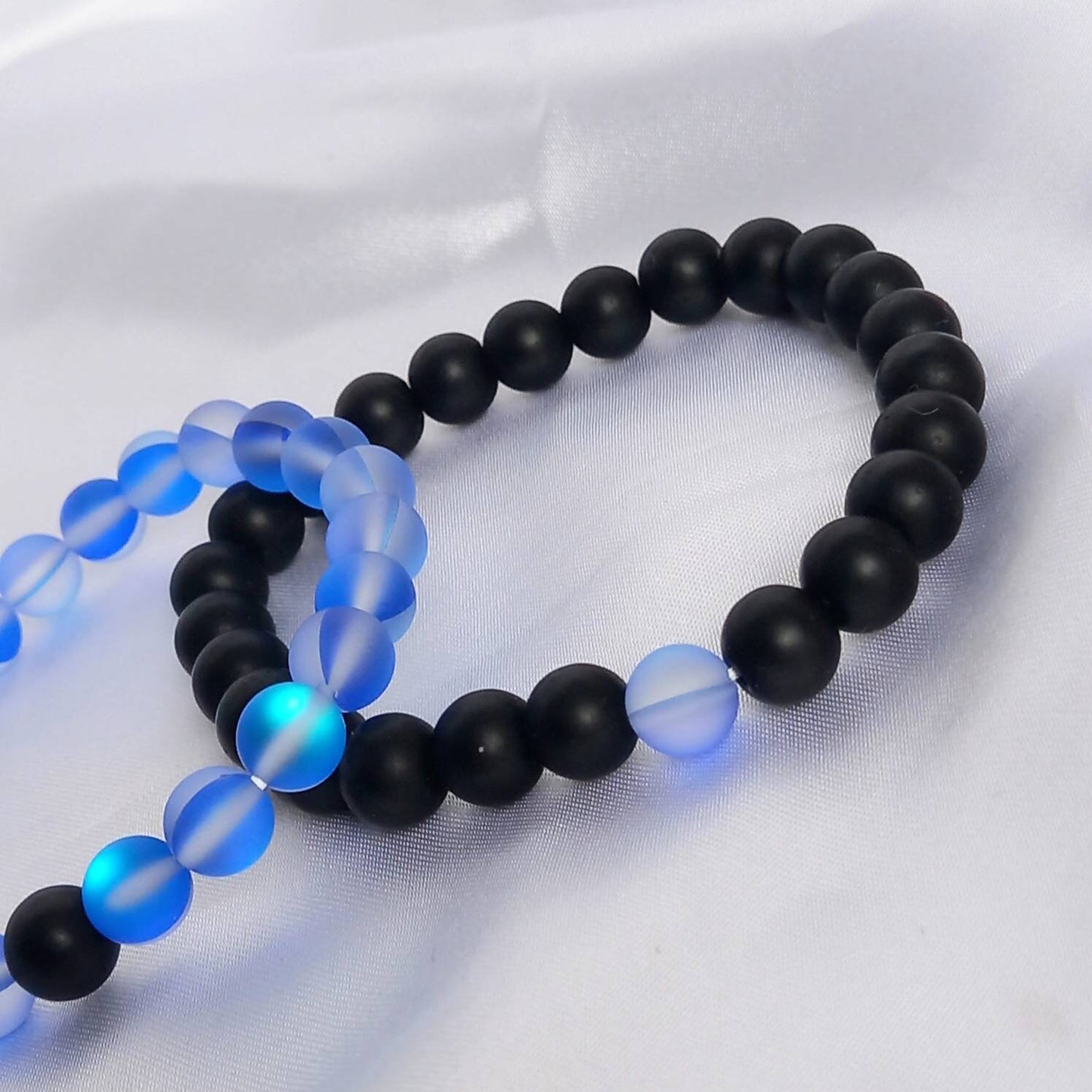 2 Matching Friendship Bead Bracelets - Beaded Jewellery In The UK,Friendship Jewellery,Bead Bracelets,Beaded Bracelet,Black & Blue Jewellery