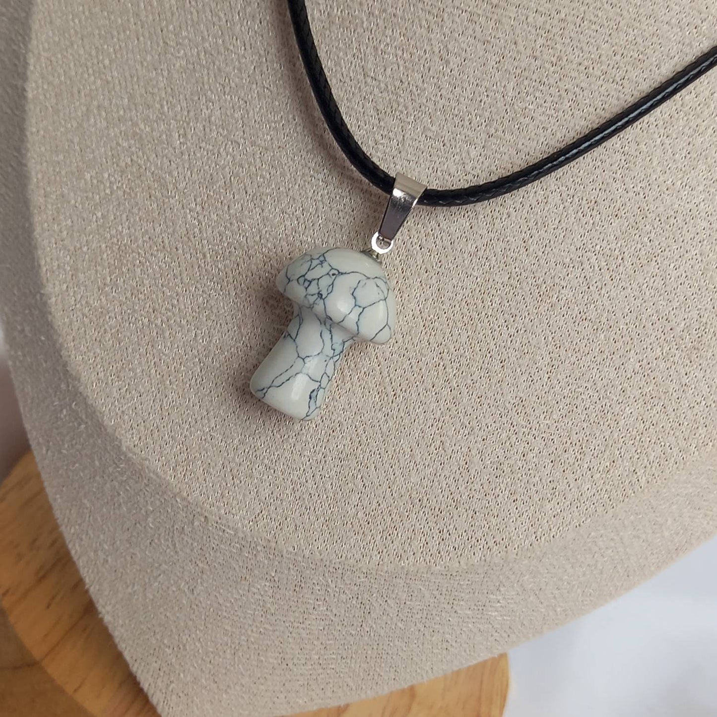 White Mushroom Charm Necklace - White Mushroom Necklaces,Mushroom Jewellery,Mushrooms,White Necklaces In The UK,White Jewellery In The UK