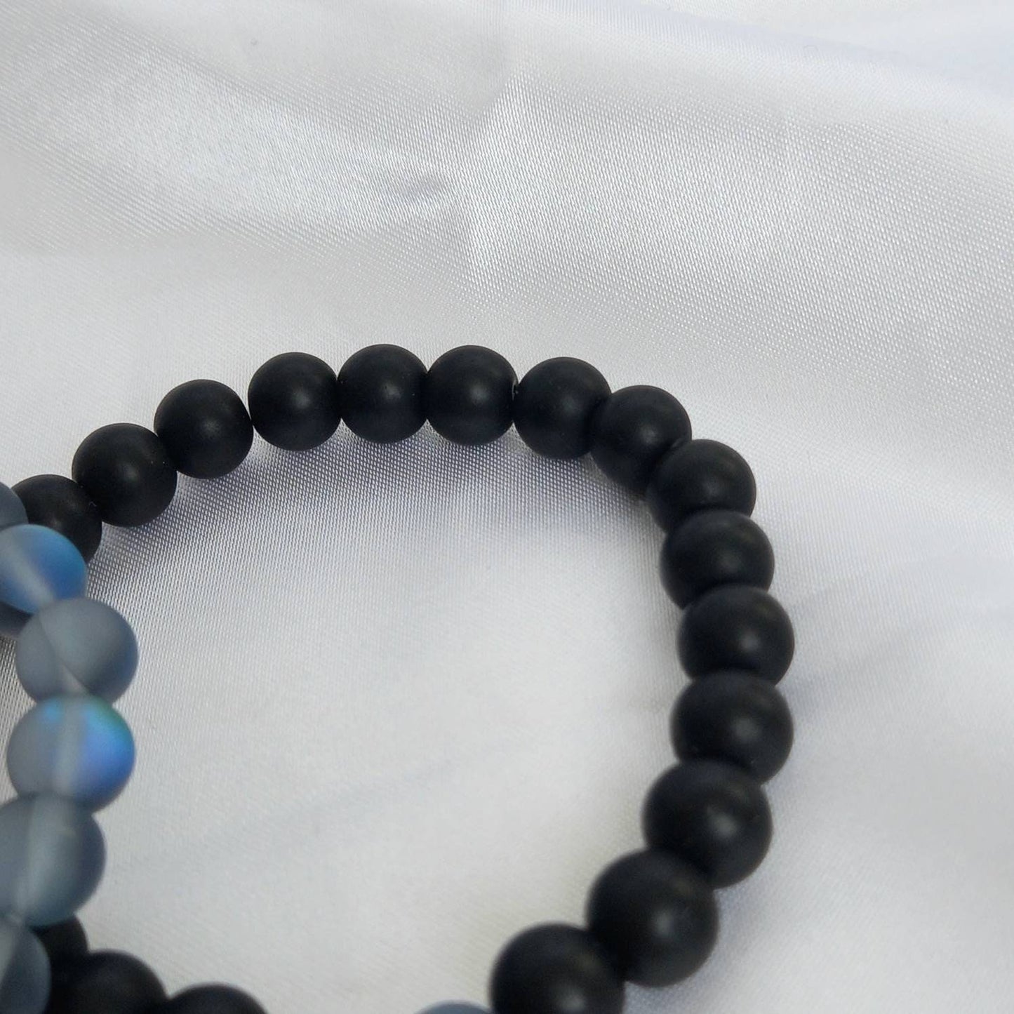 2 Matching Friendship Bead Bracelets - Beaded Jewellery,Friendship Jewellery,Beaded Bracelets,Friendship Bracelets,Black & Grey Jewellery