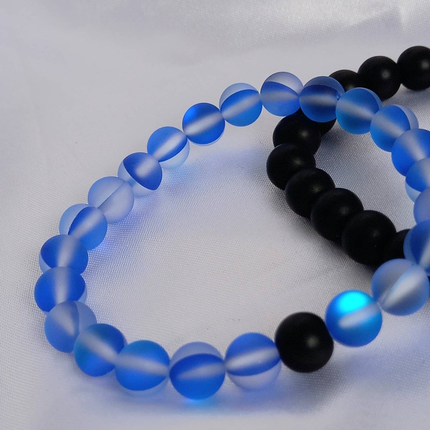 2 Matching Friendship Bead Bracelets - Beaded Jewellery In The UK,Friendship Jewellery,Bead Bracelets,Beaded Bracelet,Black & Blue Jewellery