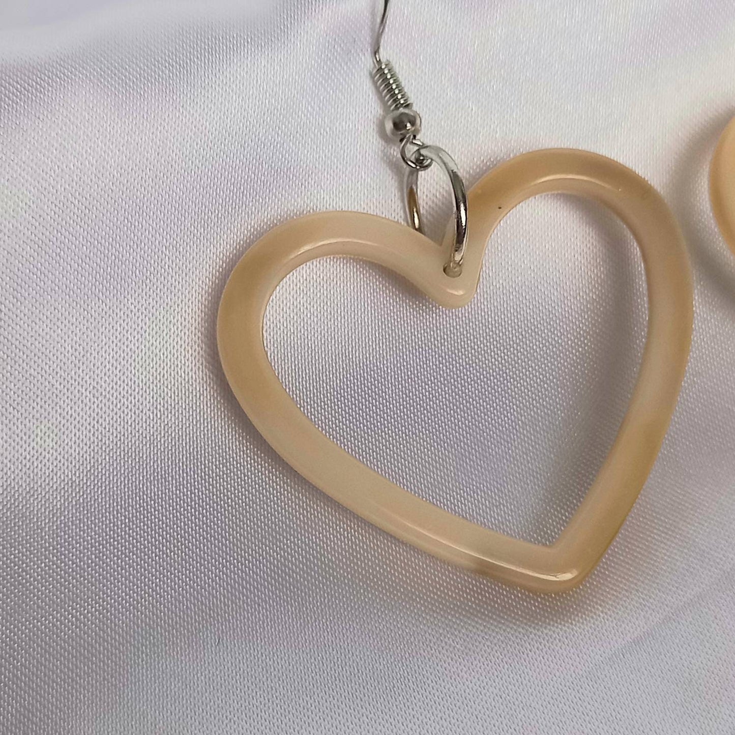 Beige Resin Heart Earrings - Resin Earrings,Beige Heart Earrings,Resin Heart Earrings In The UK,Beige Earrings In The UK,Beige Jewellery