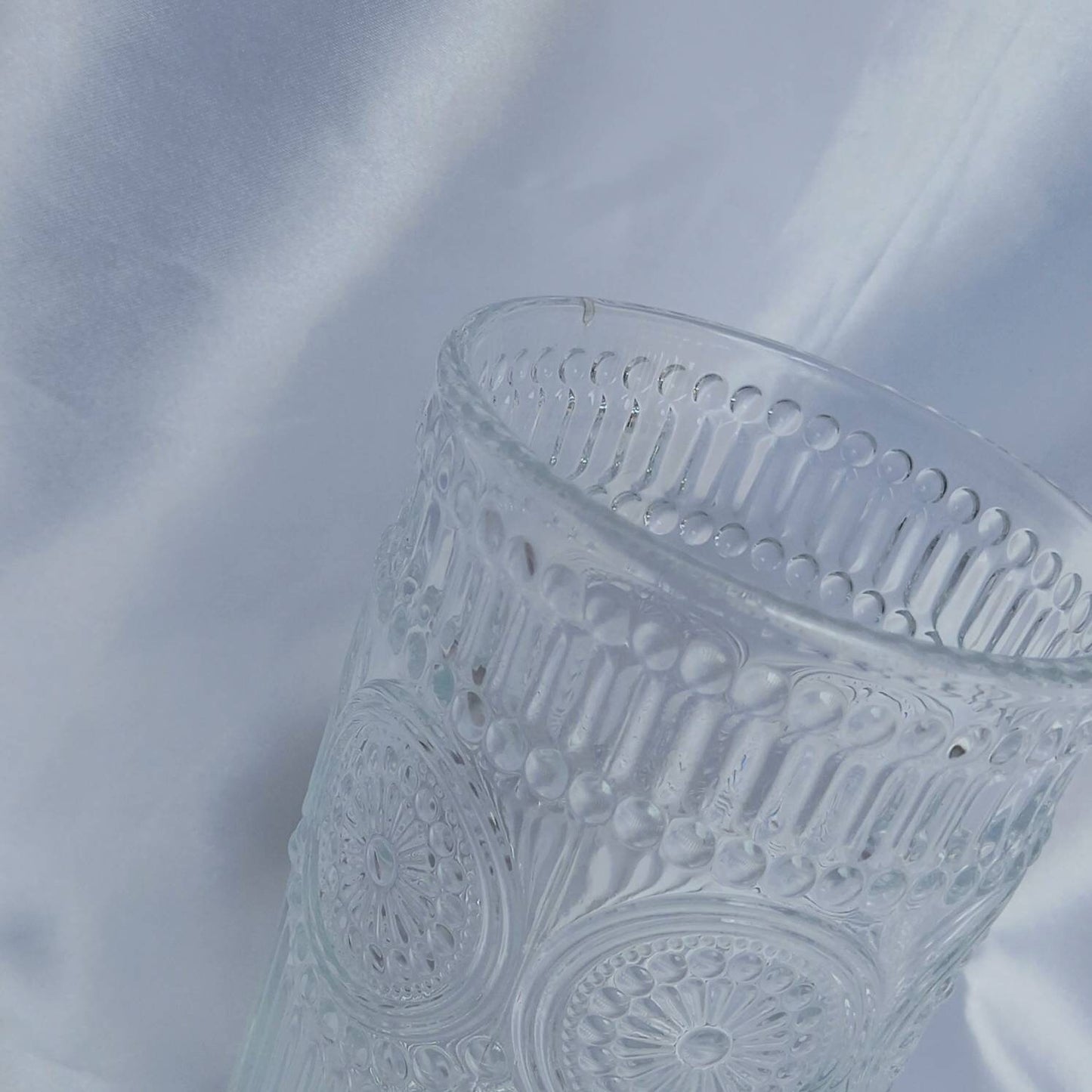 Tall Clear Patterned Glass Tumbler - Clear Summer Glasses,Clear Patterned Glasses,Summer Glassware,Gifts For Her,Clear Glassware In The UK