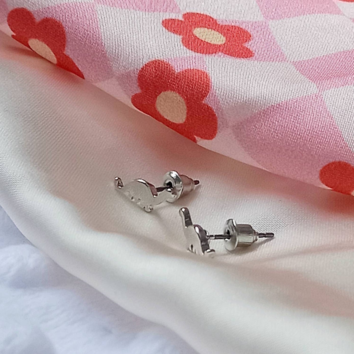 Silver Dinosaur Stud Earrings - Silver Dinosaur Earrings,Silver Stud Earrings,Silver Jewellery,Dinosaur Jewellery,Novelty,Funky Jewellery