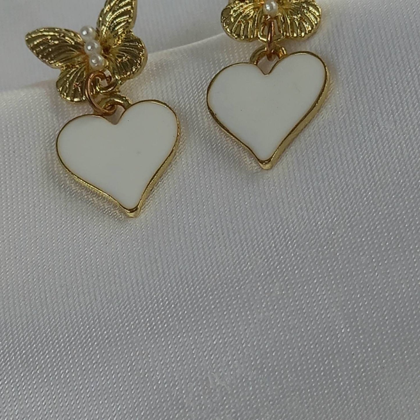 Gold Butterfly Stud Earrings - Heart Earrings,Butterfly Earrings,Small Gold Earrings In The UK,Small Gold Butterfly Jewellery In The UK