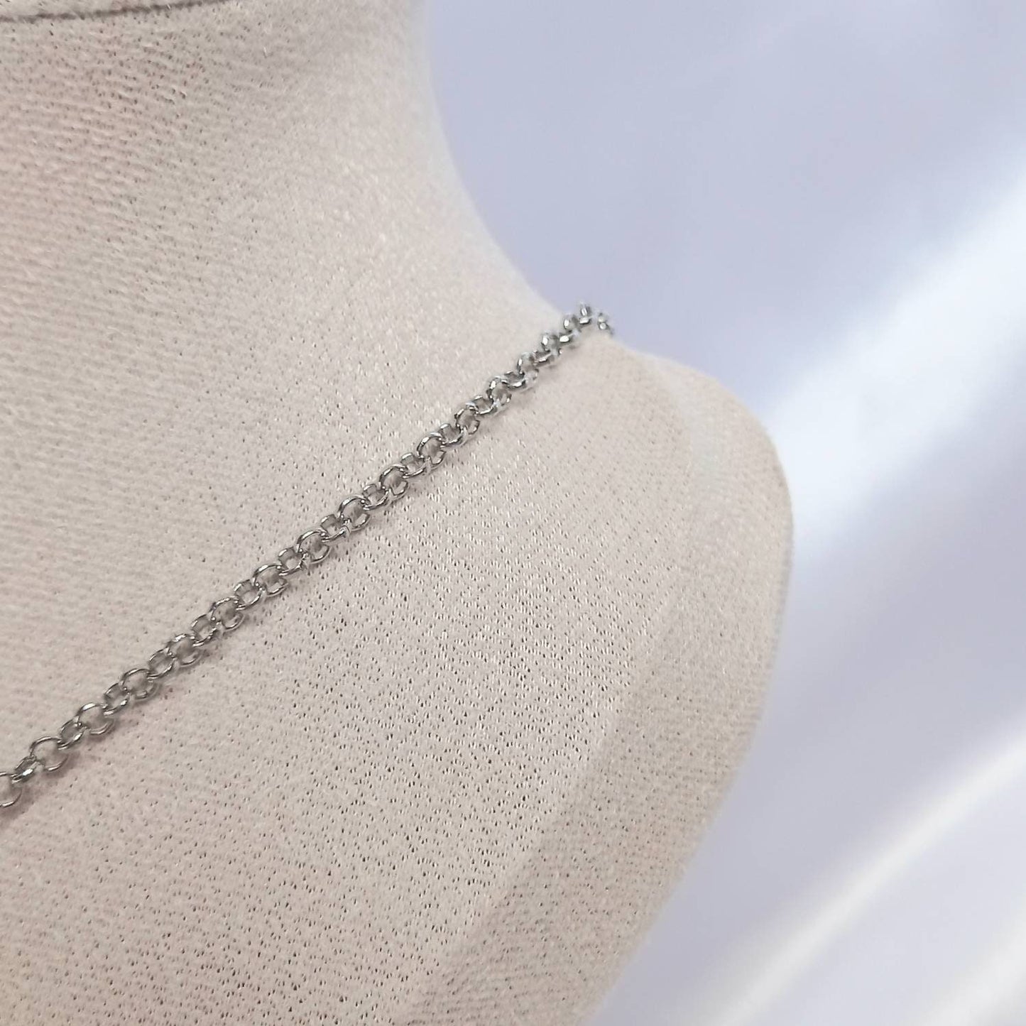 Silver Chain & Bead Necklace - Beaded Necklaces In The UK,Chunky Necklace,Chunky Jewellery,Silver Jewellery In The UK,Silver Necklaces