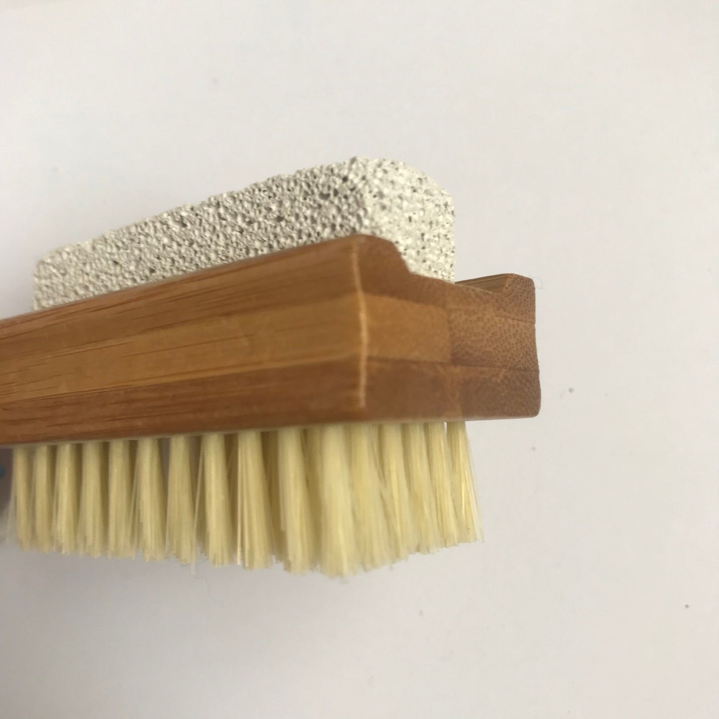 Bamboo Nail Brush & Pumice Stone - Natural, Bath Accessory, Pumice Foot Stone, Bristle Brush, Foot Exfoliation, Nail Care, Compostable