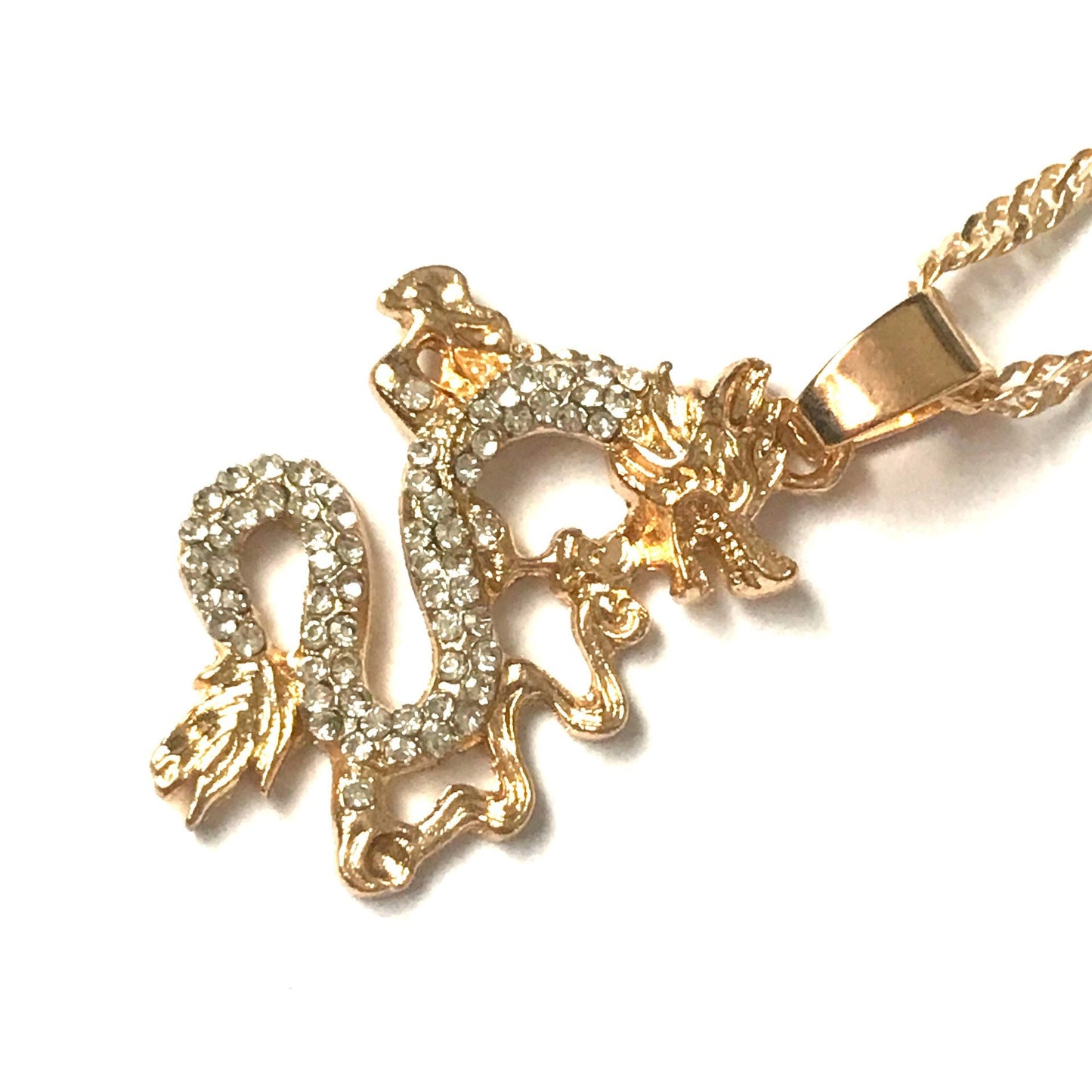 Gold Plated Dragon Necklace - Medallion, Jewellery, Accessories, Pendant Necklace, Drop Necklace, Charm Necklace,Dragon Charm Necklace