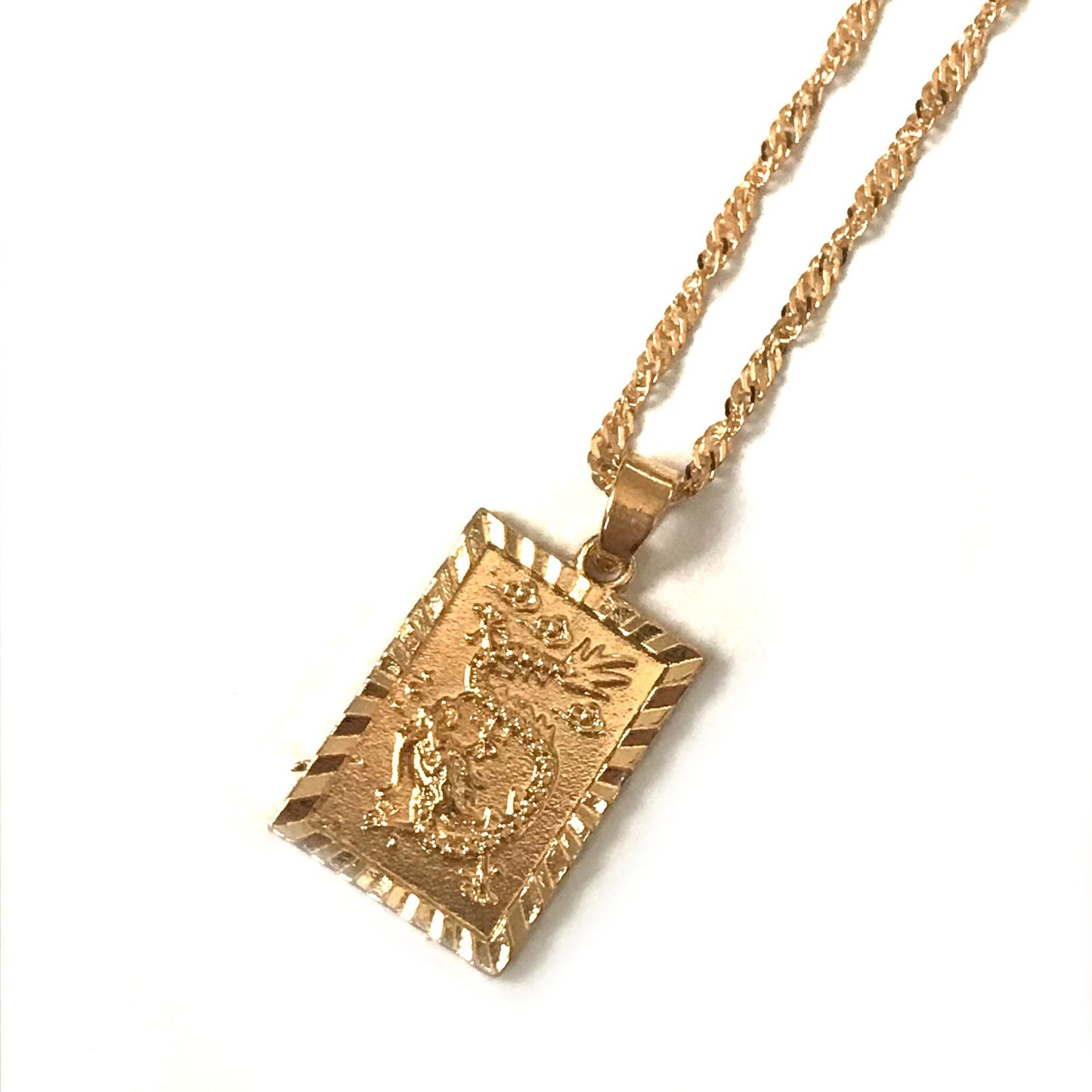 Gold Plated Dragon Necklace - Medallion, Jewellery, Accessories, Pendant Necklace, Drop Necklace, Charm Necklace,Dragon Charm Necklace