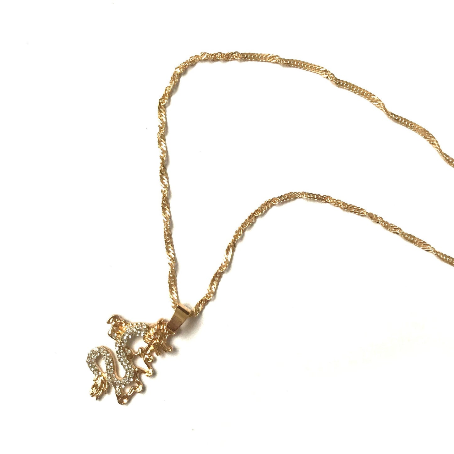 Gold Plated Dragon Necklace - Medallion, Jewellery, Accessories, Pendant Necklace, Drop Necklace, Charm Necklace,Dragon Charm Necklace