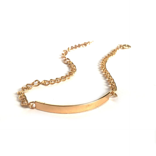 Fine Jewellery Gold Plated Bracelet - Gold Jewellery, Accessories, Fine Bracelet, Gold Curve Bracelet, Gold Chain Bracelet, Gold Bracelet
