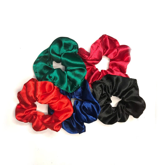 5 Christmas Satin Scrunchies - Hair Scrunchies, Christmas Scrunchies, Red Scrunchie, Green Scrunchie,Hair Bobbles,Hair Accessories,Snag Free
