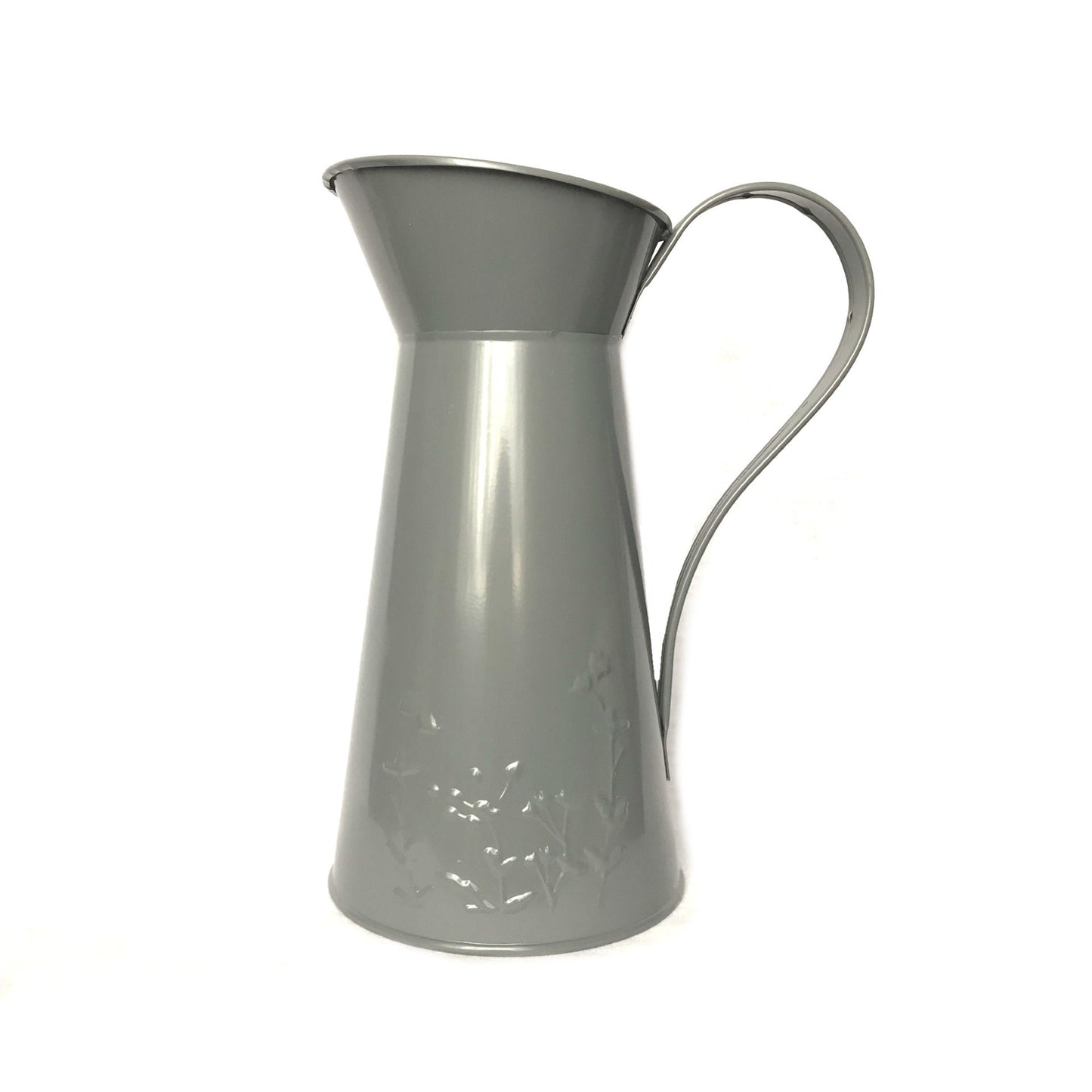 Metal Grey Jug - Botanical Jug, Grey Vase, Metal Jug, Flower Arranging, Decorative Jug, Homeware, Flowers,Home Decor, Dark Grey Flowers