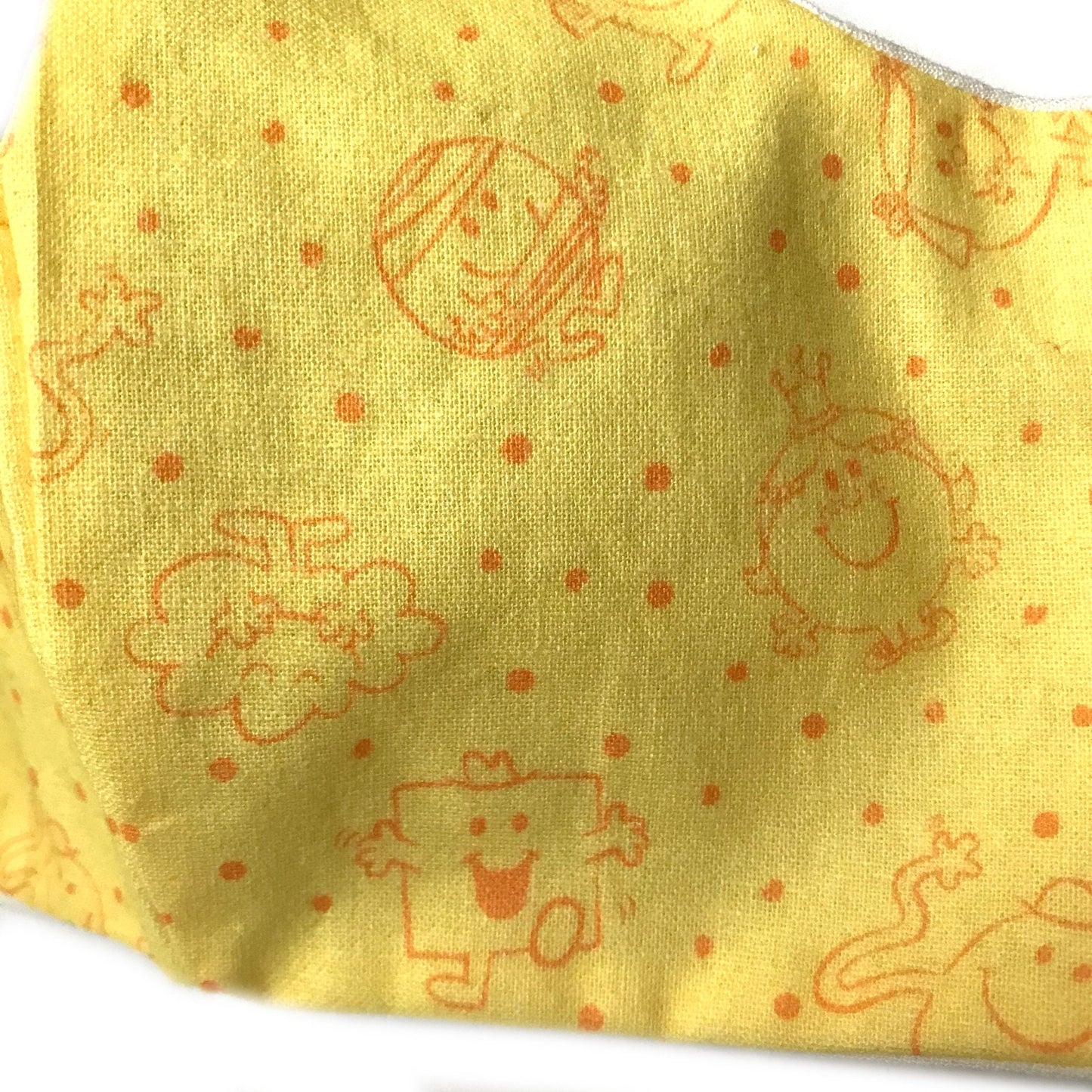 Reusable Yellow Mr. Men Face Mask - Face Covering, Yellow Face Mask, Mr. Men Accessory, Eco Frendly, Orange Face Mask, Protective Face Mask