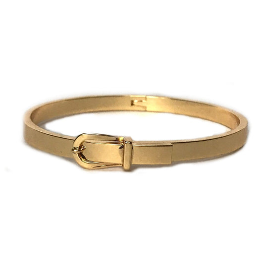 Gold Plated Belt Buckle Bangle Bracelet - Gold Jewellery, Accessories, Gold Bangle, Bangle Jewellery,Minimal Bangle Bracelet,Gift For Her