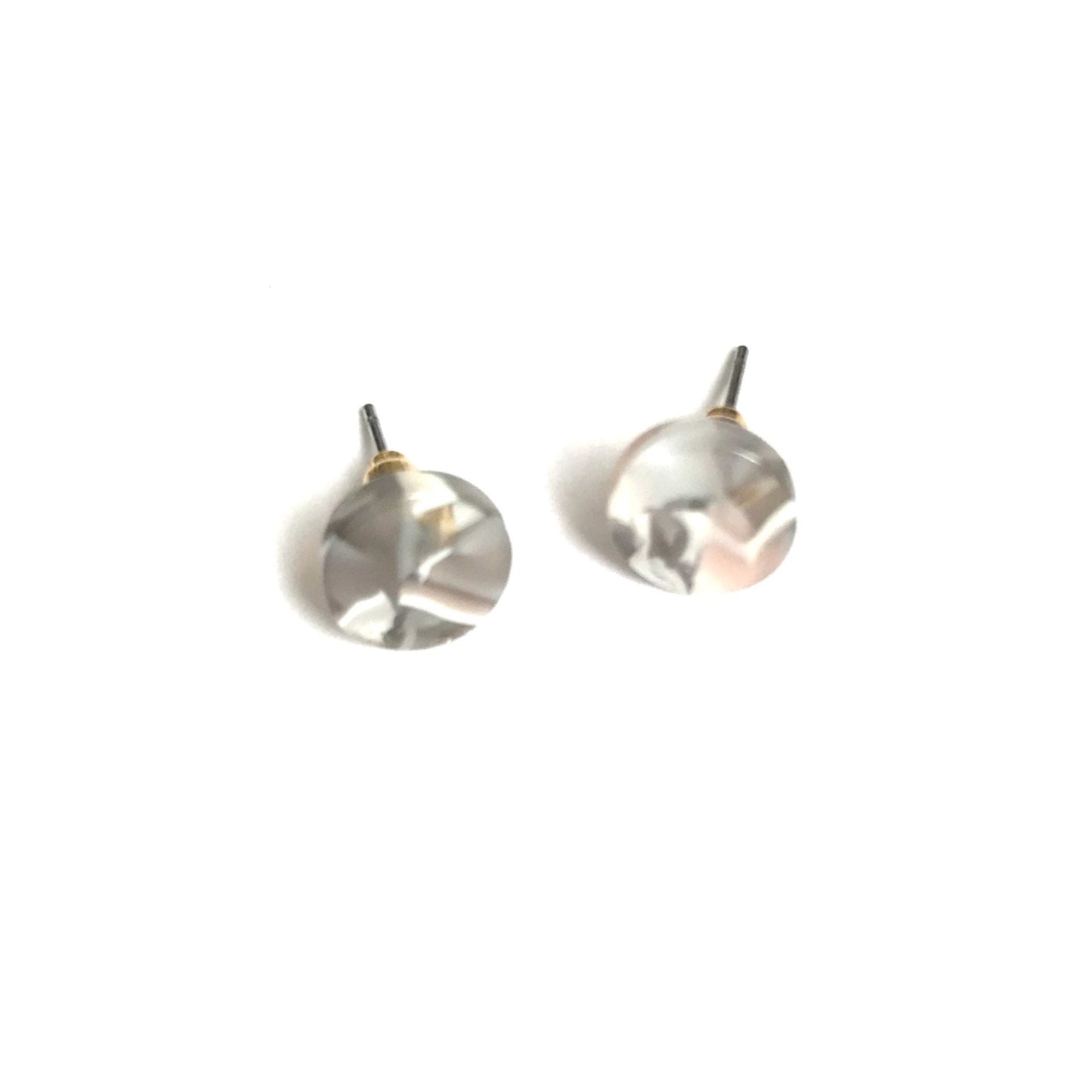 Matching Set Grey & White Hoop Earrings and Studs - Lightweight, Resin, Everyday,  Grey Earrings, Hoop Earrings,Stud Earrings,Jewellery Set