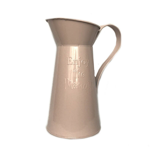 Metal Pink Jug - Enjoy the Moments Vase, Botanical Jug, Pink Vase, Metal Jug, Flower Arranging, Decorative Jug, Homeware, Flowers,Home Decor