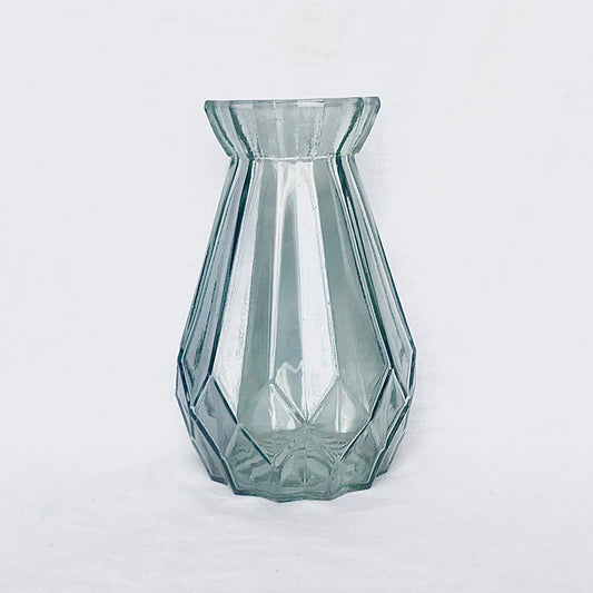 Mini Diamond Black Glass Vase - Decorative Bottle, Vintage Style, Art Deco Style, Gift,Glassware,Flower Arranging,Homeware,Flowers,Geometric