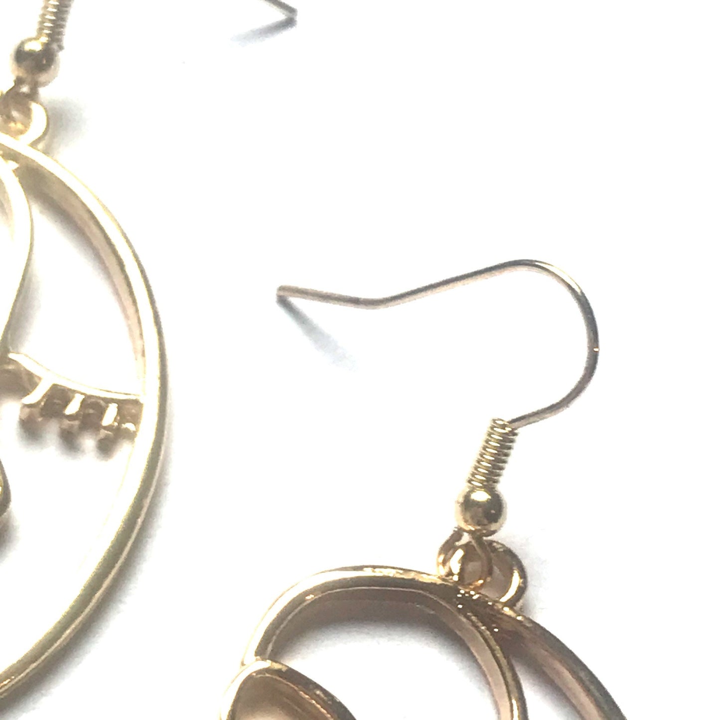 Gold Plated Hollow Out Face Charm Drop Earrings - Feminist Earrings, Abstract Face Earrings, High Polished, Hanging Jewellery, Accessories