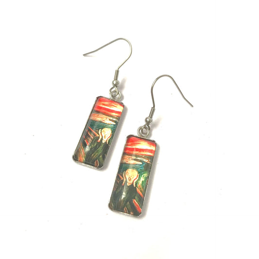 Famous Painting Charm Drop Earrings - Hanging Jewellery, Accessories, Art Lover Gift, Arty Gift, Painting Earrings, Silver Drop Earrings