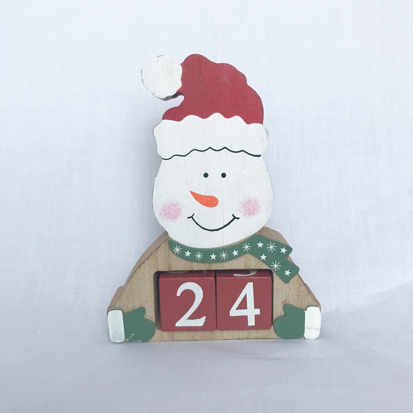 Wooden Snowman Christmas Countdown - Advent Calendar, Snowman Decor, Xmas Decoration, Christmas Decor, Days Until Christmas, Snowy