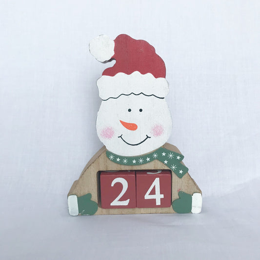 Wooden Snowman Christmas Countdown - Advent Calendar, Snowman Decor, Xmas Decoration, Christmas Decor, Days Until Christmas, Snowy