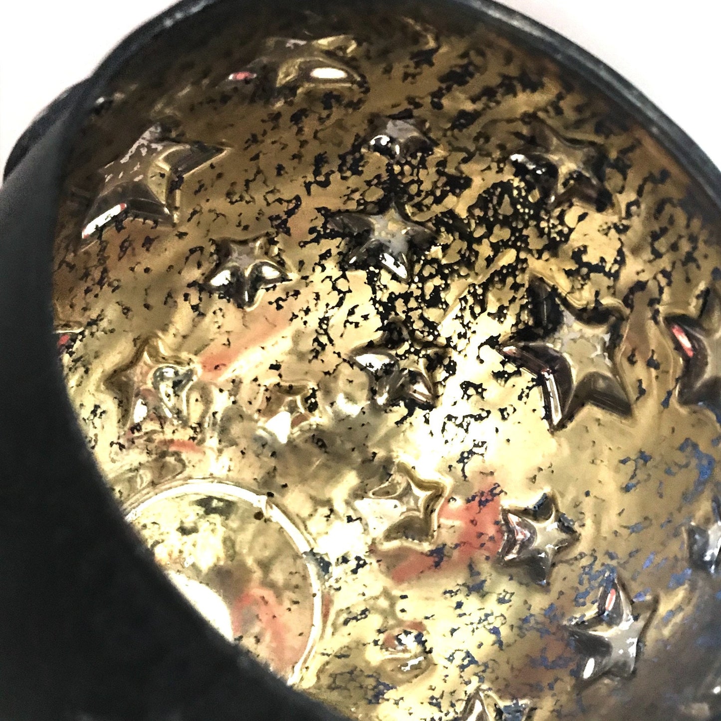 Midnight Blue Star Candle Pot - Home Decor, Home Living, Candle Holders, Homeware, Calming, Winter Decor, Christmas Decor, Antiqued Effect