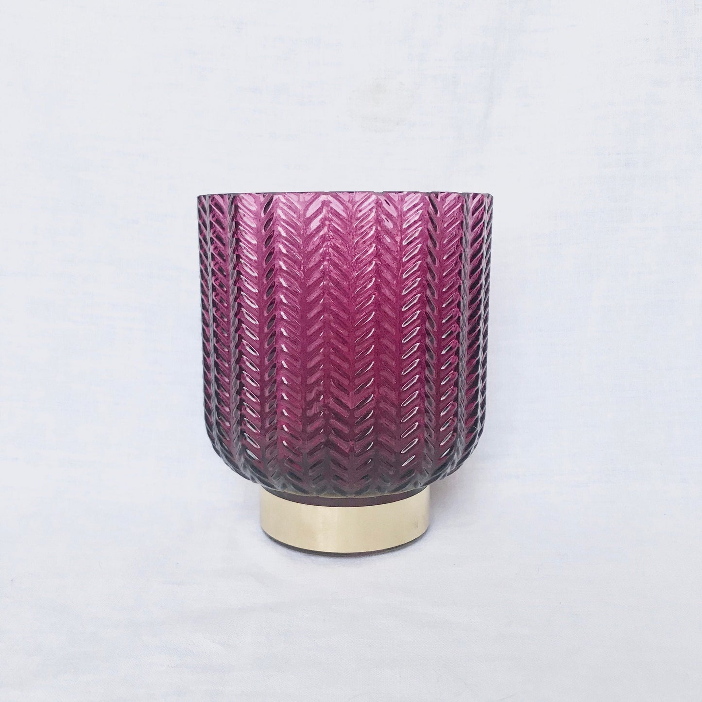 Pink Textured Candle Pot - Home Decor, Home Living, Candle Holders, Homeware, Calming, Cute Decor, Textured Effect, Gold Decor, Hot Pink