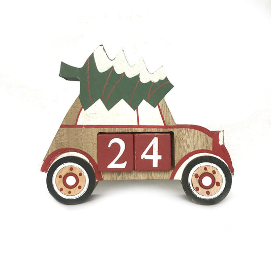 Wooden Christmas Scene Countdown - Advent Calendar, Christmas Decor,Xmas Decoration,Christmas Home Decor,Days Until Christmas,Christmas Tree