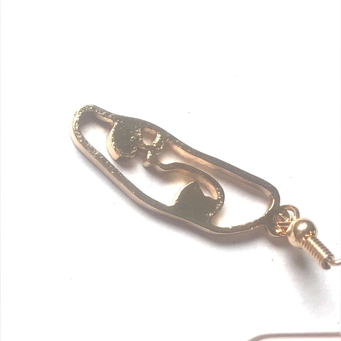 Gold Plated Hollow Out Face Charm Drop Earrings - Feminist Earrings, Abstract Face Earrings, High Polished, Hanging Jewellery, Accessories