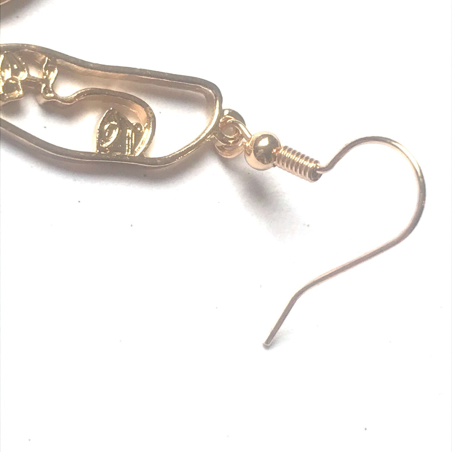 Gold Plated Hollow Out Face Charm Drop Earrings - Feminist Earrings, Abstract Face Earrings, High Polished, Hanging Jewellery, Accessories