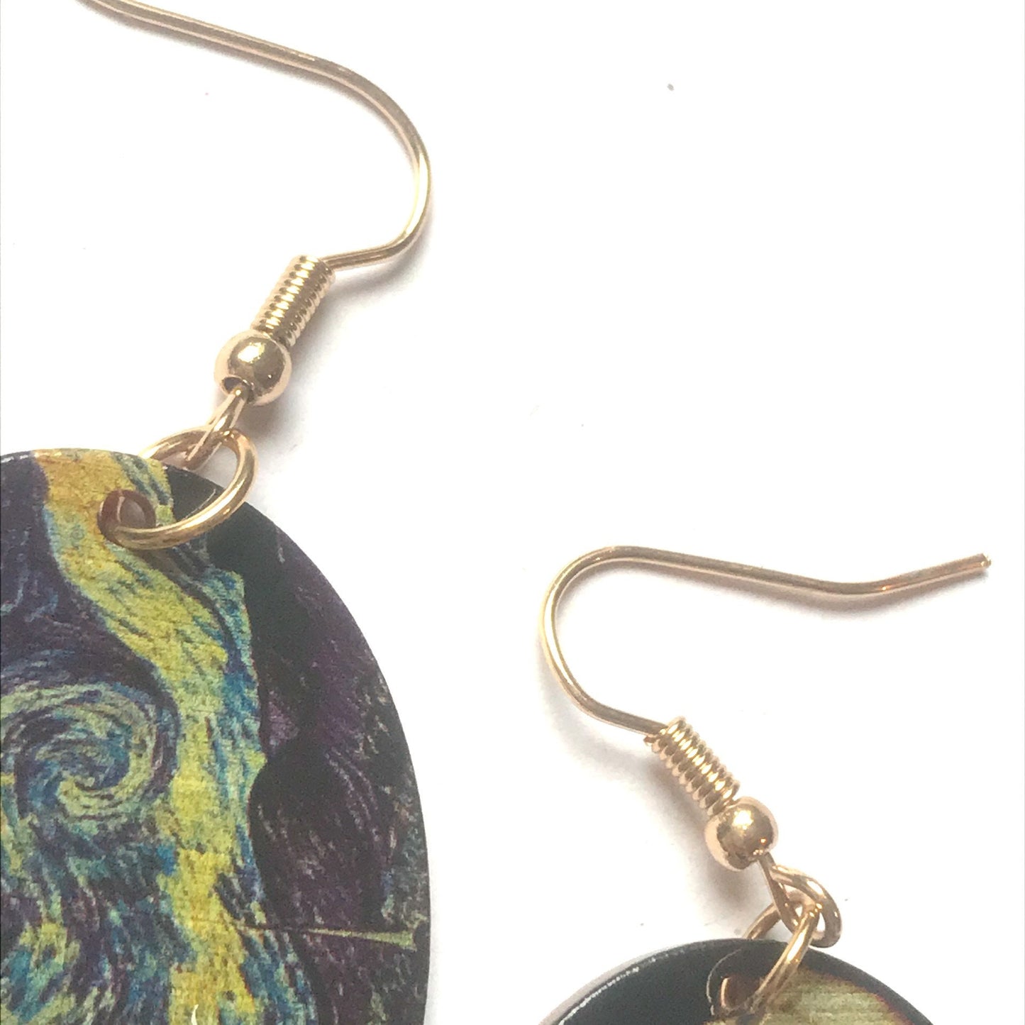 Famous Painting Charm Drop Earrings - The girl with the Pearl Earring, Hanging Jewellery, Accessories, Starry Night Painting, Art Lover Gift