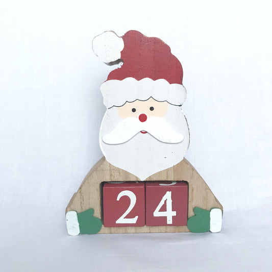 Wooden Santa Christmas Countdown - Advent Calendar, Santa Decor, Xmas Decoration, Christmas Decor, Days Until Christmas, Snow, Santa Claus