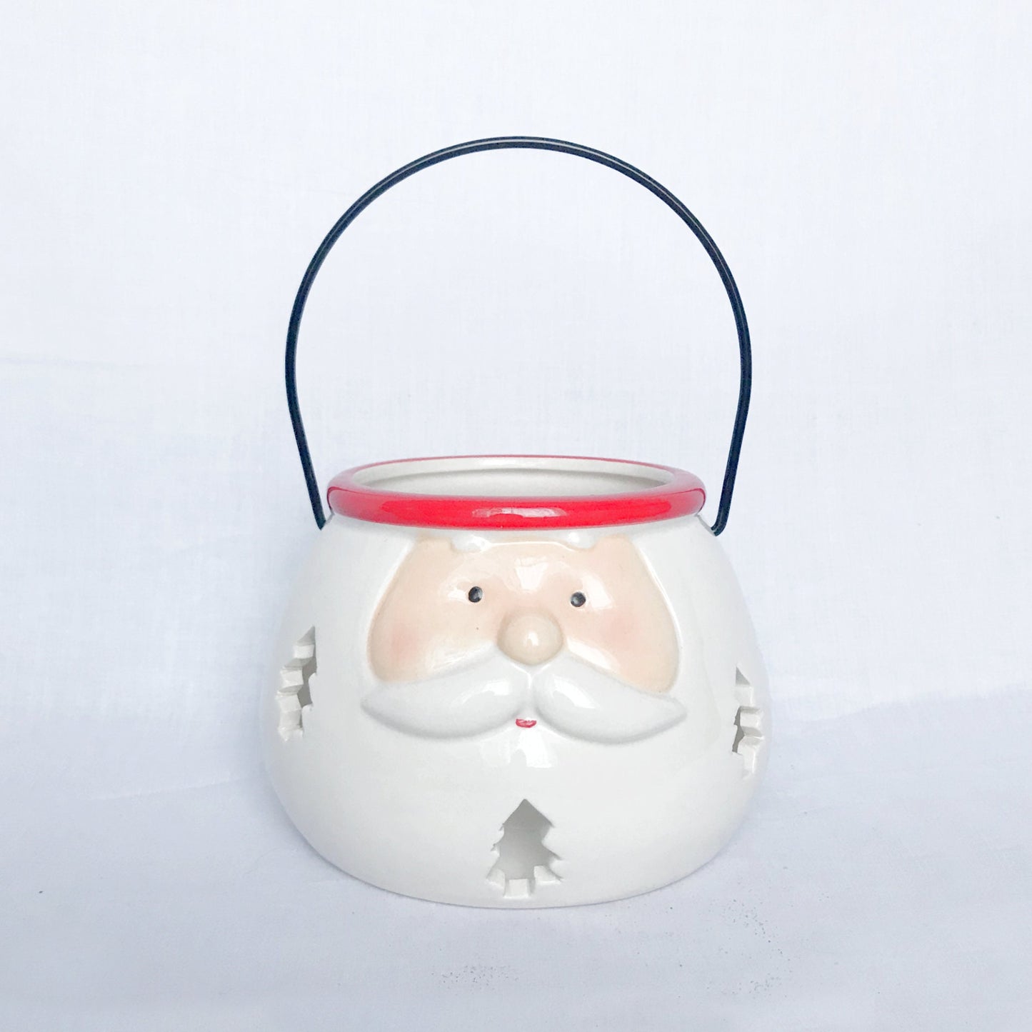 Ceramic Santa Lantern - Xmas Decoration, Christmas Decorations, Rustic Decor, Santa Claus Decor, Christmas Decor, Rustic Santa Claus Lantern
