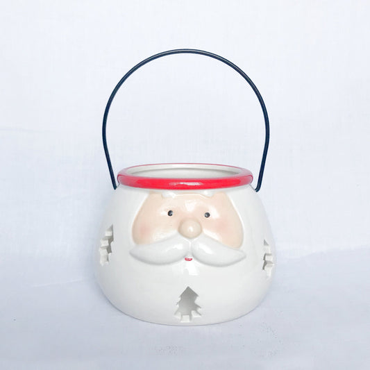 Ceramic Santa Lantern - Xmas Decoration, Christmas Decorations, Rustic Decor, Santa Claus Decor, Christmas Decor, Rustic Santa Claus Lantern
