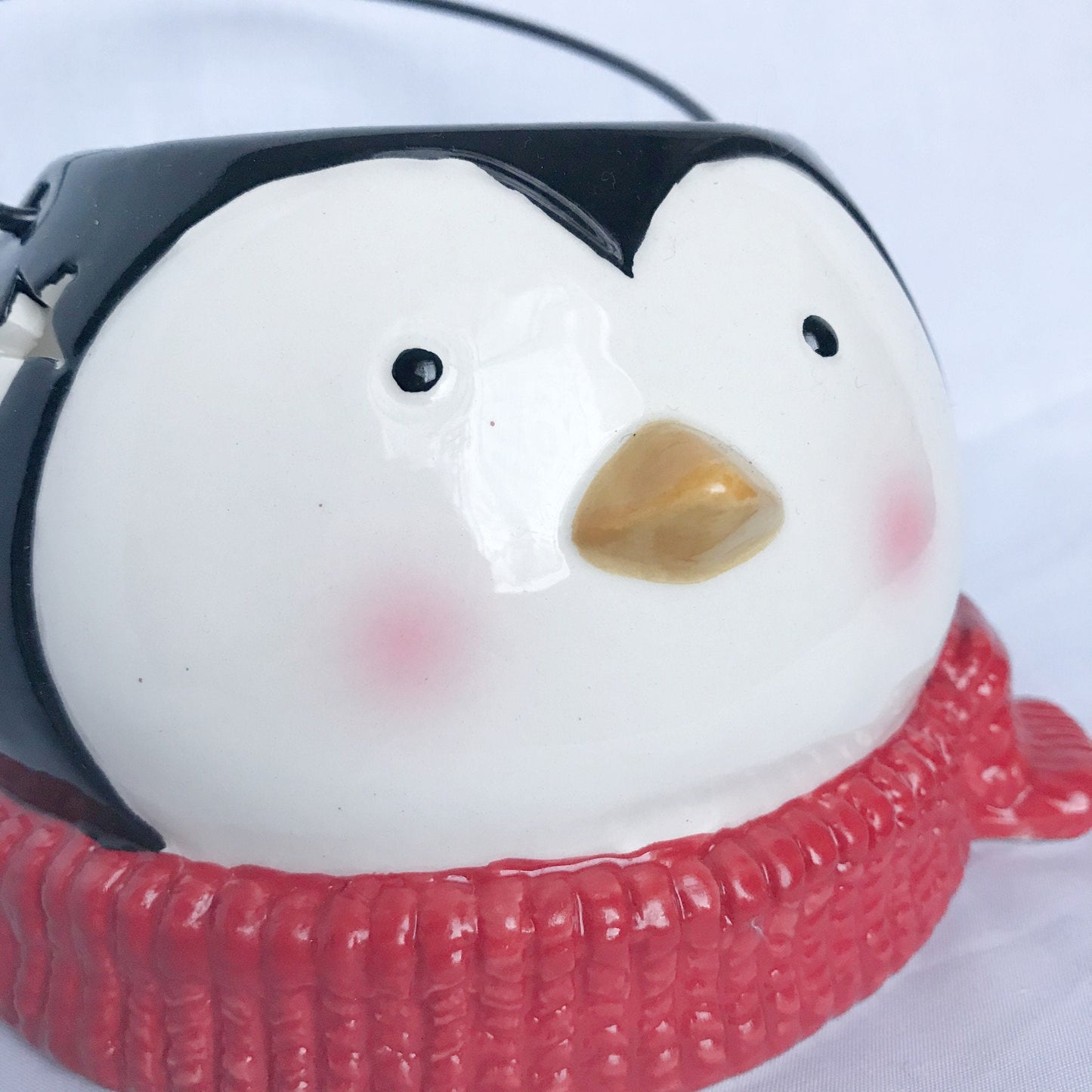 Ceramic Penguin Lantern - Xmas Decoration, Christmas Decorations, Rustic Decor, Penguin Decor, Christmas Decor, Rustic Penguin Lantern