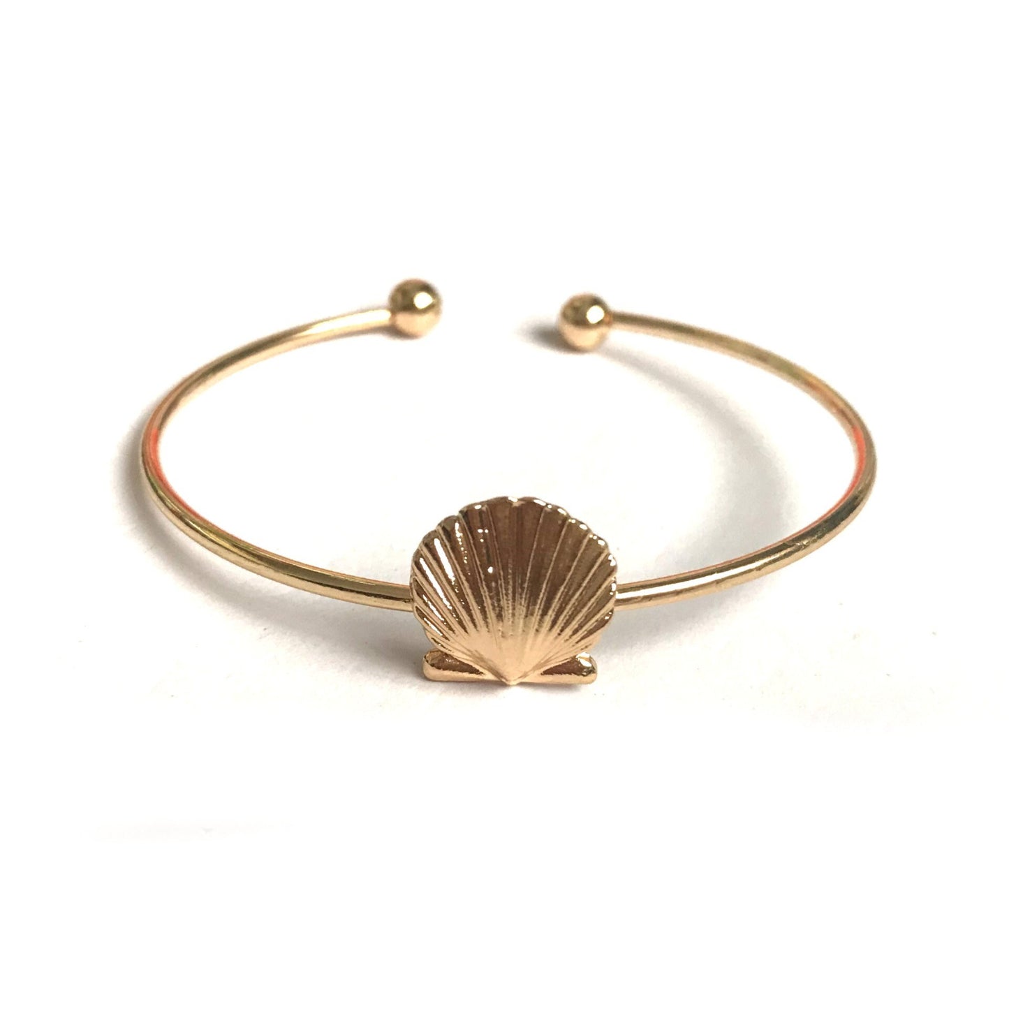 Gold Shell Bangle Bracelet