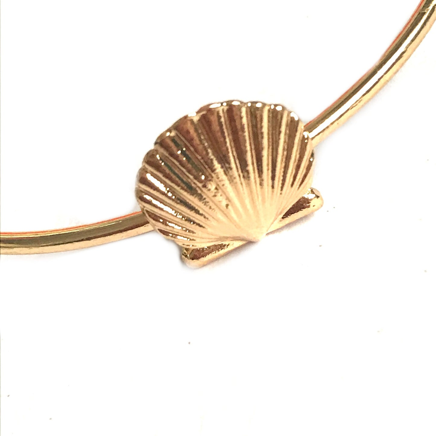 Gold Shell Bangle Bracelet