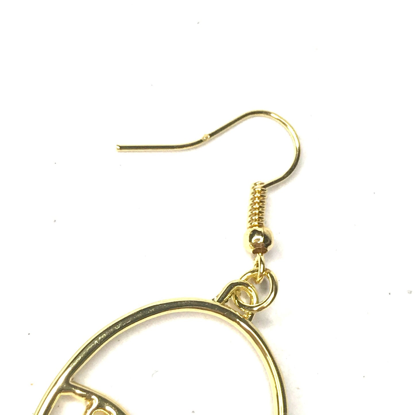 Gold Plated Hollow Out Face Charm Drop Earrings - Feminist Earrings, Abstract Face Earrings, High Polished, Hanging Jewellery, Accessories