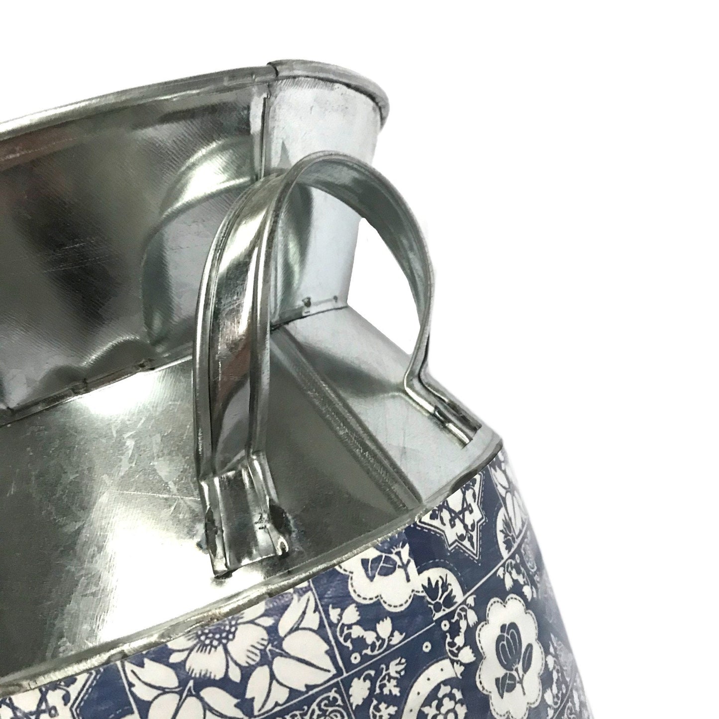 Morocco Style Metal Blue & White Churn - Morocco Churn, Blue Vase, Metal Jug, Flower Arranging, Decorative Jug, Homeware, Flowers,Home Decor