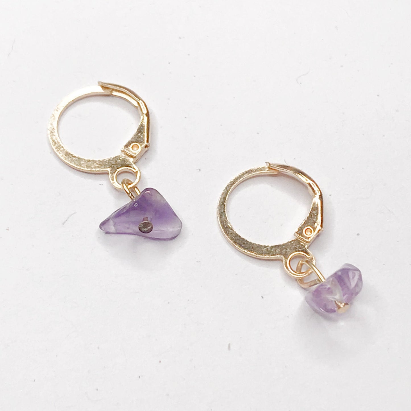 Gold Plated Purple Resin Drop Earrings -  Abstract Earrings,Unique Earrings,Hanging Jewellery,Gold Accessories,Gold Jewellery,Gold Earrings