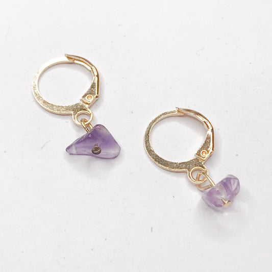 Gold Plated Purple Resin Drop Earrings -  Abstract Earrings,Unique Earrings,Hanging Jewellery,Gold Accessories,Gold Jewellery,Gold Earrings