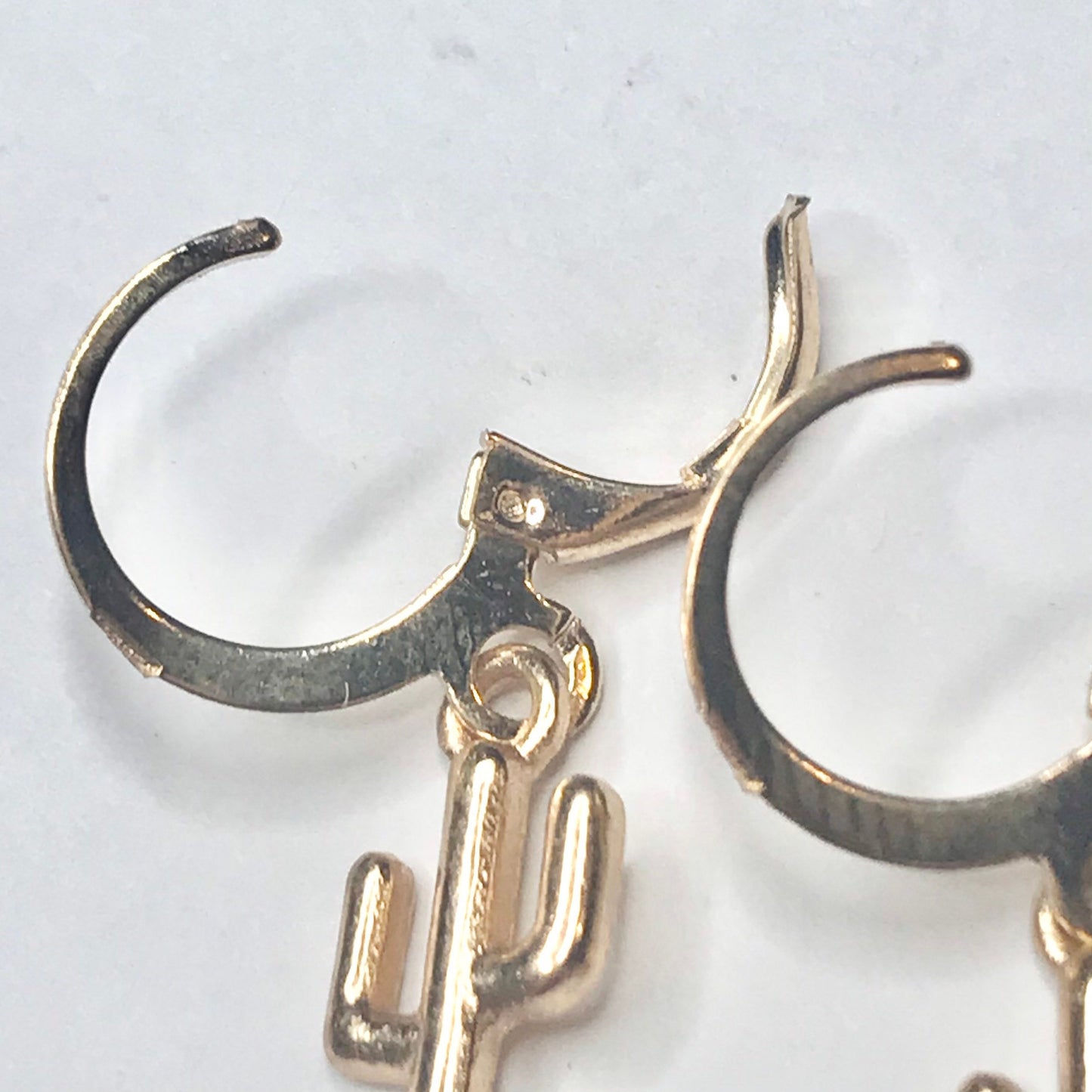 Gold Plated Cactus Drop Earrings -  Abstract Earrings,Unique Earrings,Hanging Jewellery,Gold Accessories,Gold Jewellery,Gold Earrings