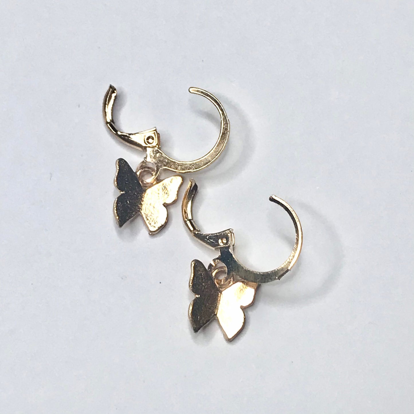 Gold Plated Butterfly Drop Earrings -  Abstract Earrings,Unique Earrings,Hanging Jewellery,Gold Accessories,Gold Jewellery,Gold Earrings